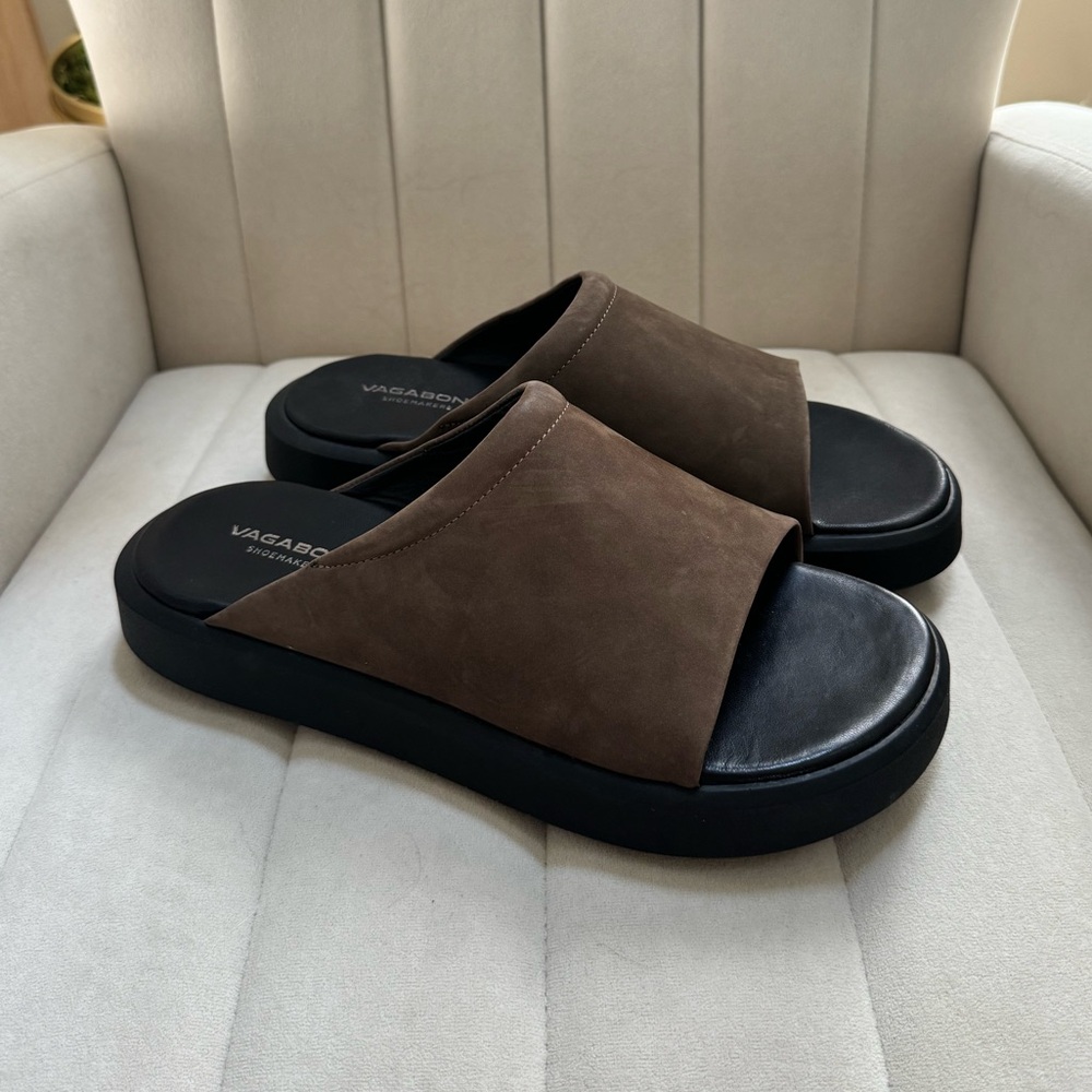 Vagabond Shoemakers Nate Slide Sandals - Brown, US M 9